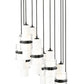 Z-Lite Cayden 24" 11-Light Matte Black and Clear With Etched Opal Glass Shade Chandelier
