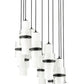 Z-Lite Cayden 24" 11-Light Matte Black and Clear With Etched Opal Glass Shade Chandelier