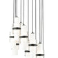 Z-Lite Cayden 24" 11-Light Matte Black and Clear With Etched Opal Glass Shade Chandelier