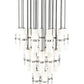 Z-Lite Cayden 36" 27-Light Brushed Nickel and Clear With Etched Opal Glass Shade Chandelier