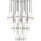 Z-Lite Cayden 36" 27-Light Brushed Nickel and Clear With Etched Opal Glass Shade Chandelier