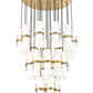 Z-Lite Cayden 36" 27-Light Modern Gold and Clear With Etched Opal Glass Shade Chandelier