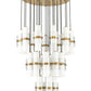 Z-Lite Cayden 36" 27-Light Modern Gold and Clear With Etched Opal Glass Shade Chandelier