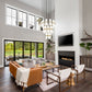 Z-Lite Cayden 36" 27-Light Modern Gold and Clear With Etched Opal Glass Shade Chandelier
