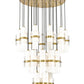 Z-Lite Cayden 36" 27-Light Modern Gold and Clear With Etched Opal Glass Shade Chandelier