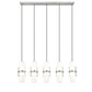 Z-Lite Cayden 5" 5-Light Brushed Nickel and Clear With Etched Opal Glass Shade Linear Chandelier