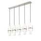 Z-Lite Cayden 5" 5-Light Brushed Nickel and Clear With Etched Opal Glass Shade Linear Chandelier