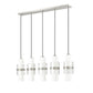 Z-Lite Cayden 5" 5-Light Brushed Nickel and Clear With Etched Opal Glass Shade Linear Chandelier