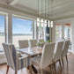 Z-Lite Cayden 5" 5-Light Brushed Nickel and Clear With Etched Opal Glass Shade Linear Chandelier