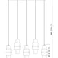 Z-Lite Cayden 5" 5-Light Brushed Nickel and Clear With Etched Opal Glass Shade Linear Chandelier