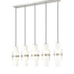Z-Lite Cayden 5" 5-Light Brushed Nickel and Clear With Etched Opal Glass Shade Linear Chandelier