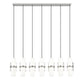 Z-Lite Cayden 5" 7-Light Brushed Nickel and Clear With Etched Opal Glass Shade Linear Chandelier