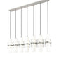 Z-Lite Cayden 5" 7-Light Brushed Nickel and Clear With Etched Opal Glass Shade Linear Chandelier