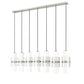 Z-Lite Cayden 5" 7-Light Brushed Nickel and Clear With Etched Opal Glass Shade Linear Chandelier