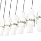 Z-Lite Cayden 5" 7-Light Brushed Nickel and Clear With Etched Opal Glass Shade Linear Chandelier