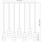Z-Lite Cayden 5" 7-Light Brushed Nickel and Clear With Etched Opal Glass Shade Linear Chandelier