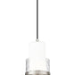 Z-Lite Cayden 7" 1-Light Brushed Nickel and Clear With Etched Opal Glass Shade Pendant Light