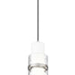 Z-Lite Cayden 7" 1-Light Brushed Nickel and Clear With Etched Opal Glass Shade Pendant Light