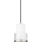 Z-Lite Cayden 7" 1-Light Brushed Nickel and Clear With Etched Opal Glass Shade Pendant Light