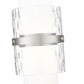 Z-Lite Cayden 7" 1-Light Brushed Nickel and Clear With Etched Opal Glass Shade Pendant Light