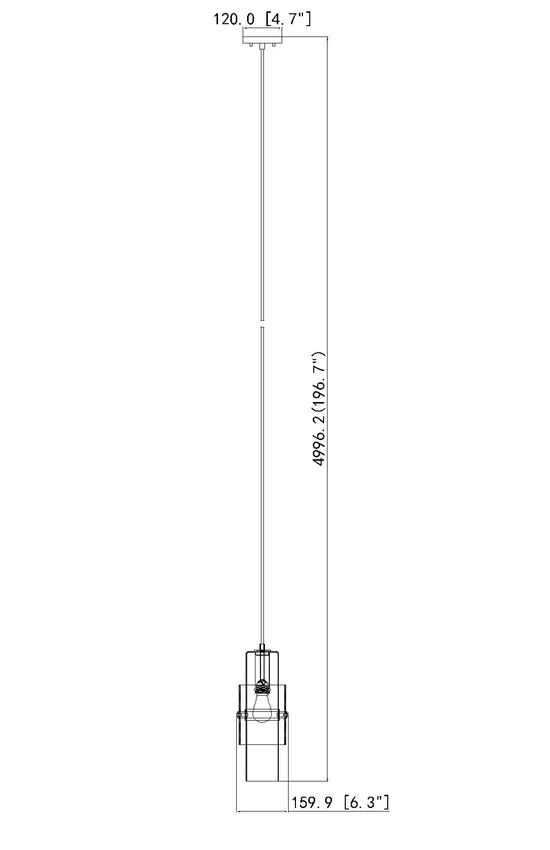 Z-Lite Cayden 7" 1-Light Brushed Nickel and Clear With Etched Opal Glass Shade Pendant Light