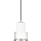 Z-Lite Cayden 7" 1-Light Brushed Nickel and Clear With Etched Opal Glass Shade Pendant Light