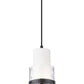 Z-Lite Cayden 7" 1-Light Matte Black and Clear With Etched Opal Glass Shade Pendant Light