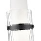 Z-Lite Cayden 7" 1-Light Matte Black and Clear With Etched Opal Glass Shade Pendant Light