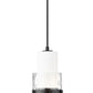 Z-Lite Cayden 7" 1-Light Matte Black and Clear With Etched Opal Glass Shade Pendant Light