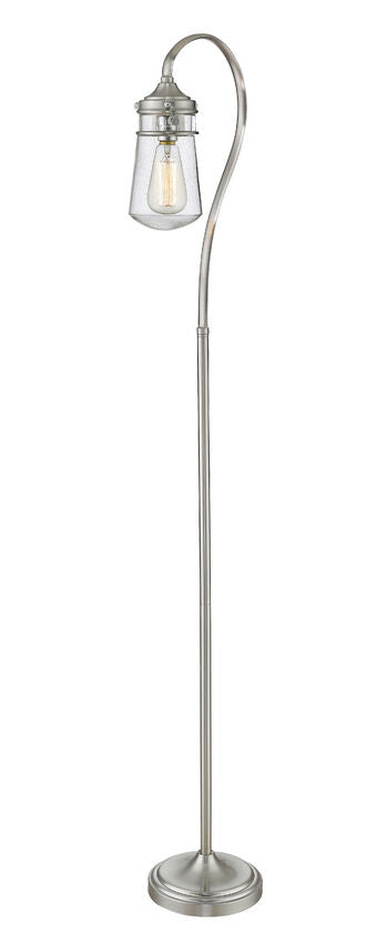 Z-Lite Celeste 59" Brushed Nickel Floor Lamp With Clear Seedy Glass Shade