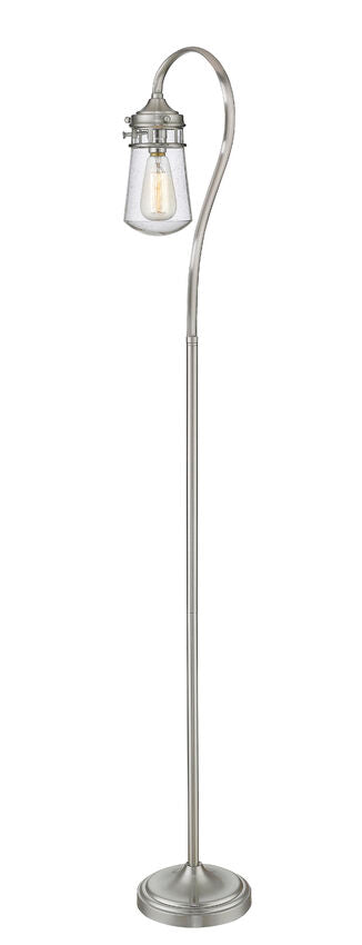 Z-Lite Celeste 59" Brushed Nickel Floor Lamp With Clear Seedy Glass Shade