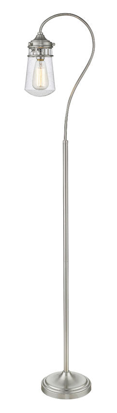 Z-Lite Celeste 59" Brushed Nickel Floor Lamp With Clear Seedy Glass Shade