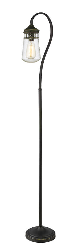 Z-Lite Celeste 59" Olde Bronze Floor Lamp With Clear Seedy Glass Shade