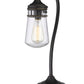 Z-Lite Celeste 6" 1-Light Olde Bronze Table Lamp With Clear Seedy Glass Shade