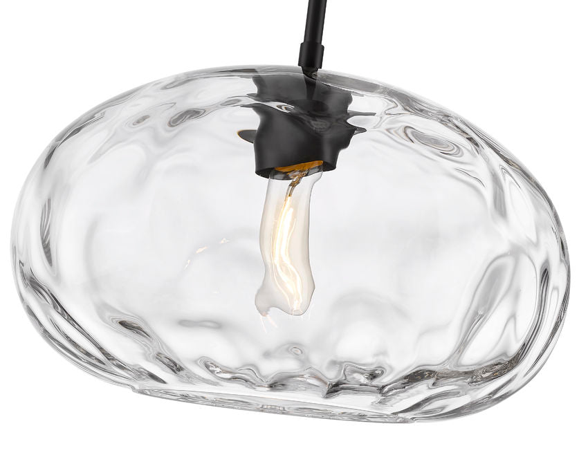 Z-Lite Chloe 1-Light Matte Black Steel Clear Glass Shade Pendant Light