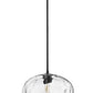 Z-Lite Chloe 1-Light Matte Black Steel Clear Glass Shade Pendant Light