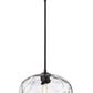 Z-Lite Chloe 1-Light Matte Black Steel Clear Glass Shade Pendant Light