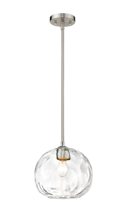 Z-Lite Chloe 10" 1-Light Brushed Nickel Pendant Light With Clear Glass Shade