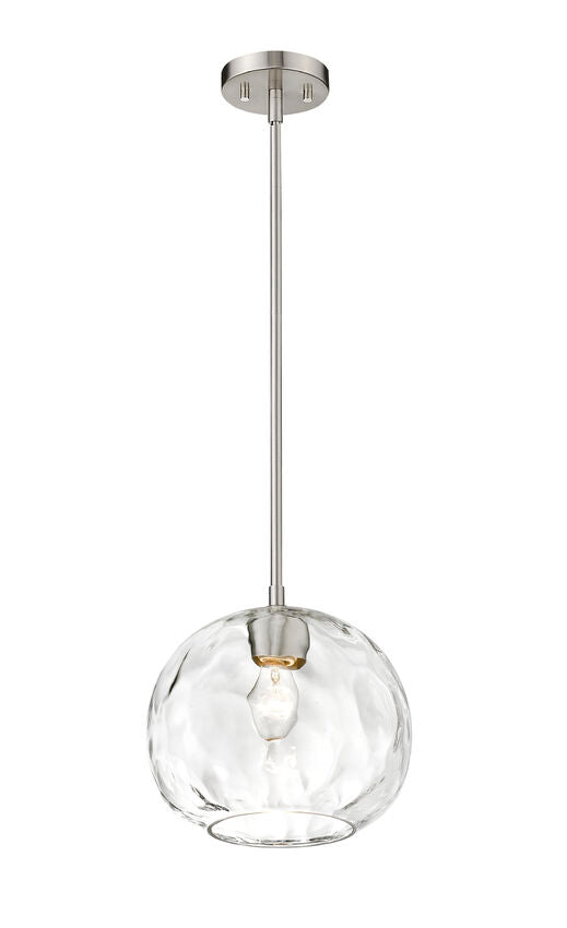 Z-Lite Chloe 10" 1-Light Brushed Nickel Pendant Light With Clear Glass Shade