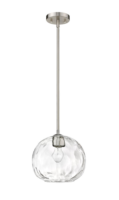 Z-Lite Chloe 10" 1-Light Brushed Nickel Pendant Light With Clear Glass Shade