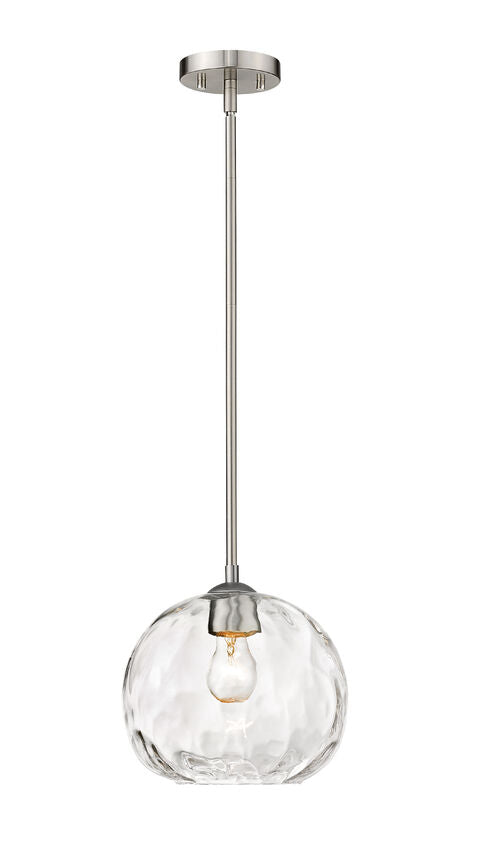 Z-Lite Chloe 10" 1-Light Brushed Nickel Pendant Light With Clear Glass Shade