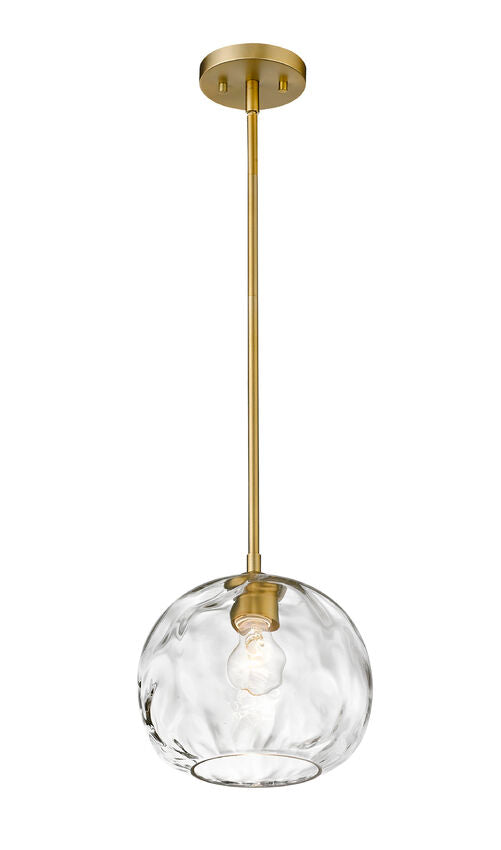 Z-Lite Chloe 10" 1-Light Olde Brass Pendant Light With Clear Glass Shade
