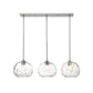 Z-Lite Chloe 10" 3-Light Brushed Nickel Island Light With Clear Glass Shade