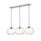 Z-Lite Chloe 10" 3-Light Brushed Nickel Island Light With Clear Glass Shade