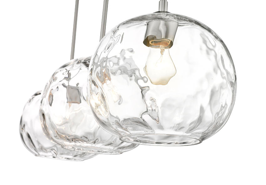 Z-Lite Chloe 10" 3-Light Brushed Nickel Island Light With Clear Glass Shade