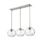 Z-Lite Chloe 10" 3-Light Brushed Nickel Island Light With Clear Glass Shade