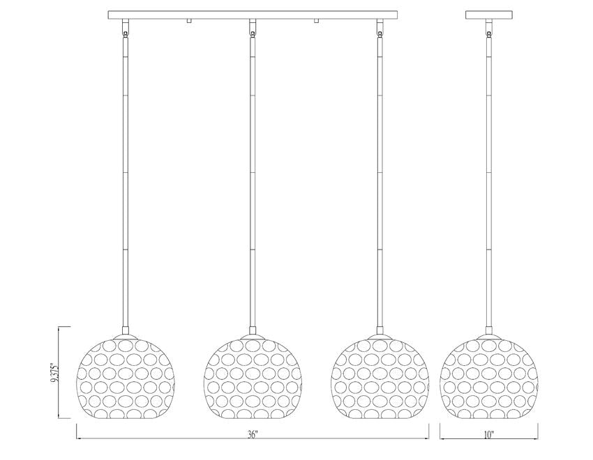 Z-Lite Chloe 10" 3-Light Brushed Nickel Island Light With Clear Glass Shade