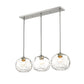 Z-Lite Chloe 10" 3-Light Brushed Nickel Island Light With Clear Glass Shade