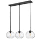 Z-Lite Chloe 10" 3-Light Matte Black Clear Glass Shade Linear Chandelier