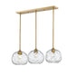Z-Lite Chloe 10" 3-Light Olde Brass Island Light With Clear Glass Shade